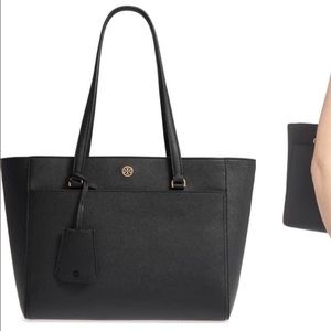 Tory Burch small black Robinson tote